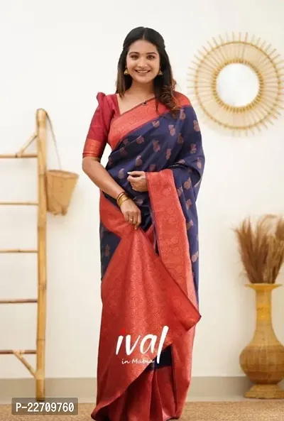 Stylish Fancy Designer Cotton Silk Saree With Blouse Piece For Women-thumb0