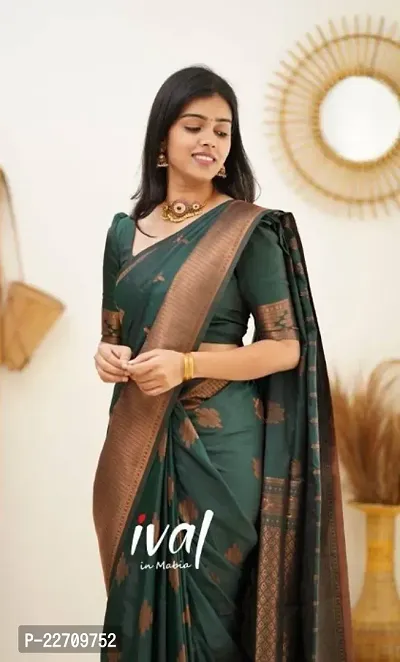 Stylish Fancy Designer Cotton Silk Saree With Blouse Piece For Women