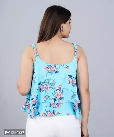 Women Floral Printed Shoulder Strip Top-thumb2