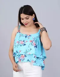 Women Floral Printed Shoulder Strip Top-thumb3