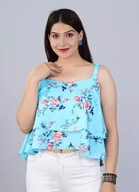 Women Floral Printed Shoulder Strip Top-thumb2