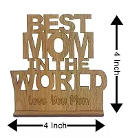 Bells Gifts Best Mom In the World Wooden Trophy Showpiece Best Gift for Mother on Birthday Good for Home and office Decor-thumb1