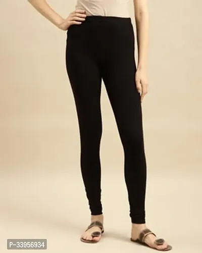 Fabulous Black Cotton Lycra Solid Leggings For Women-thumb0