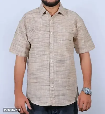 Stylish Grey Khadi Cotton Casual Shirts For Men