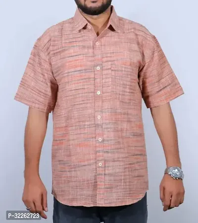 Stylish Pink Khadi Cotton Casual Shirts For Men