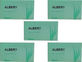 Rotex Biorome Albery Soap With Aloe Vera  Vitamin E Beauty Soap For Soft and Glowing Skin 75gm (pack of5)-thumb1