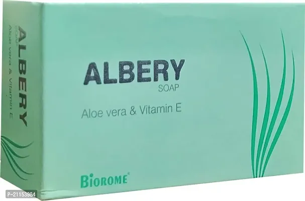 Rotex Biorome Albery Soap With Aloe Vera  Vitamin E Beauty Soap For Soft and Glowing Skin 75gm (pack of5)