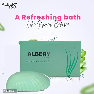 Rotex Biorome Albery Soap With Aloe Vera  Vitamin E Beauty Soap For Soft and Glowing Skin 75gm (pack of5)-thumb3