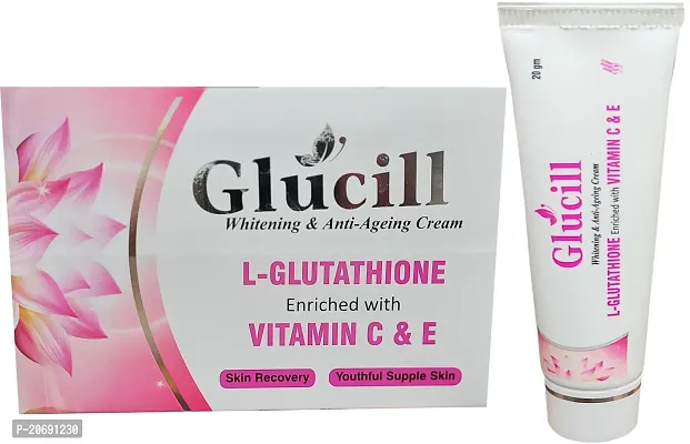 Will Impex Glucill Skin  Anti Ageing Cream I L- Glutathione enriched with Vitamin C  E for Glowing  Youthful Skin Lighten, Skin tone With UV Protection 20gm-thumb0