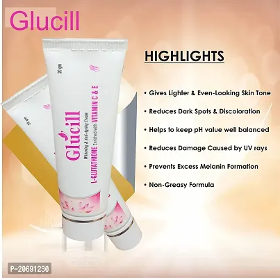 Will Impex Glucill Skin  Anti Ageing Cream I L- Glutathione enriched with Vitamin C  E for Glowing  Youthful Skin Lighten, Skin tone With UV Protection 20gm-thumb4