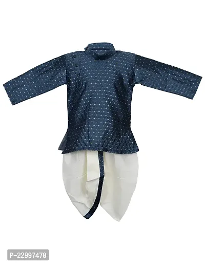 Boys Kurta Pyjama Printed Silk Pajama Dhoti Pant Set for Kids