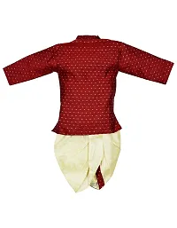 Boys Kurta Pyjama Printed Silk Pajama Dhoti Pant Set for Kids-thumb1