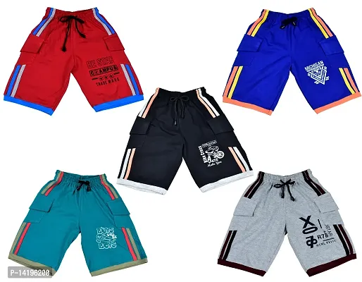 Elegant Boys Cotton Summer Shorts Three Forth Trousers Set of 5