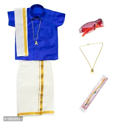 Super Cute Traditional South Indian Boys Dhoti Shirt Set WITH ACCESSORIES-thumb0