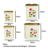 KITCHEN QUEEN  Storage Container Flower 500ml, 1000ml, 2000ml, 3000ml Plastic Tea Coffee and Sugar Container (Set 4 PCS)-thumb2