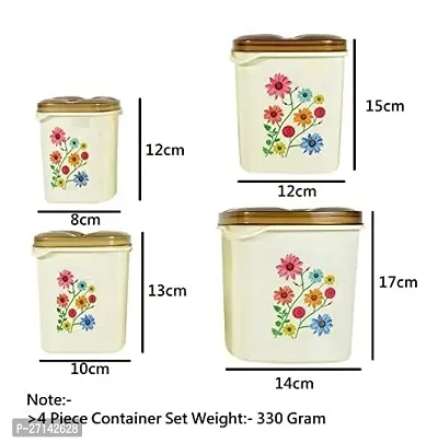 KITCHEN QUEEN  Storage Container Flower 500ml, 1000ml, 2000ml, 3000ml Plastic Tea Coffee and Sugar Container (Set 4 PCS)-thumb3