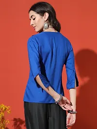 Trendy Blue Viscose Rayon Solid Shirt For Men-thumb2