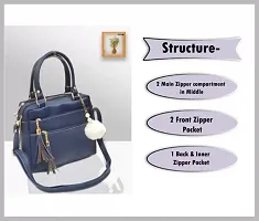 Stylish Blue Pu Solid Sling Bags For Women-thumb1