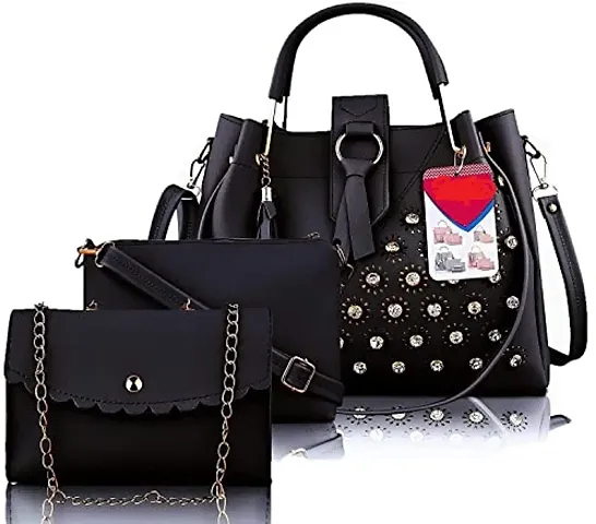Latest Fashionable Women PU Handbags (Pack of 3)