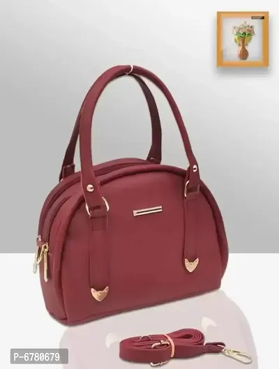 Maroon Pu Solid Sling Bags For Women