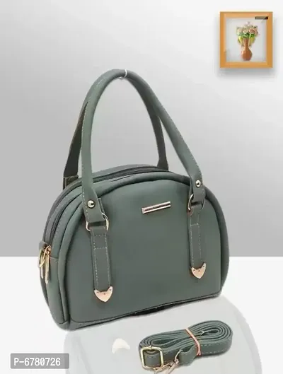 Stylish Olive Pu Sling Bags For Women-thumb0