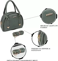Stylish Olive Pu Sling Bags For Women-thumb1
