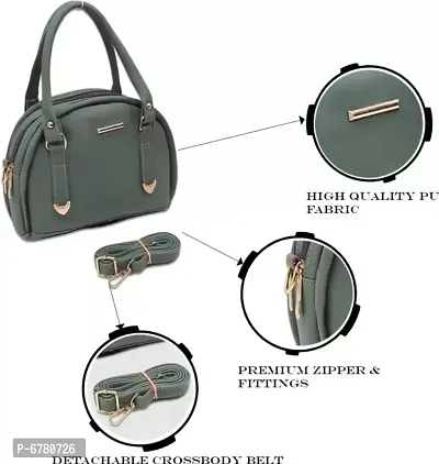 Stylish Olive Pu Sling Bags For Women-thumb2
