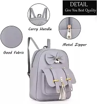 Trendy Grey PU Bags For Women-  3 Pieces Set, Backpack, Sling Bag, Clutches-thumb3