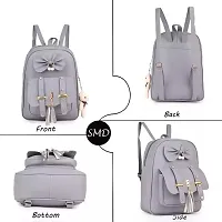 Trendy Grey PU Bags For Women-  3 Pieces Set, Backpack, Sling Bag, Clutches-thumb4
