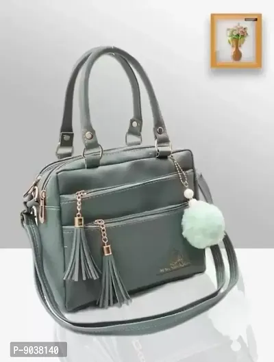 Green  Womens Leatherette Sling Bag