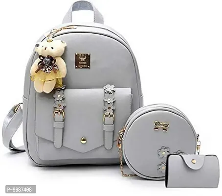 EVOLIC Small 15 L Backpack Stylish Cute Mini 3PCS Combo Set Backpack For Girls-thumb0