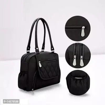 Classy PU Solid Handbag For Women-thumb0