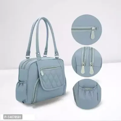 Classy PU Solid Handbag For Women-thumb0