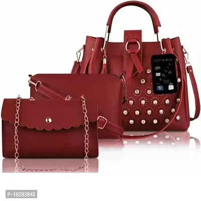 Multicoloured Pu Embellished Handbags For Women