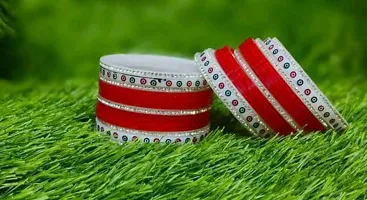Trendy Red  marron Chuda Bangle Set for Brides-thumb1