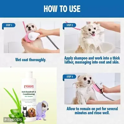 ROMSAY Anti-Dandruff  Conditioning Mint Shampoo 200ML + Pet Bathing Brush Anti-dandruff, Allergy Relief, Anti-fungal, Anti-itching, Whitening and Color Enhancing Fresh Notes, Mint Dog Shampoo 200ML-thumb2
