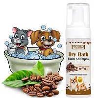 ROMSAY Dry Bath Foam Shampoo For Pets+ Pet Bathing, Massaging, Body Scrub, Shower Brush Allergy Relief Flea and Tick, Coffee Dog Shampoo(150 ml)-thumb2