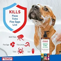 ROMSAY Anti-Tick  Flea Neem Shampoo For Dogs  Cats 200ML+ Bathing Hand Brush Flea and Tick, Allergy Relief, Anti-dandruff, Anti-fungal, Anti-itching Fresh Notes Dog Shampoo (200 ml)-thumb1