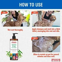 ROMSAY Anti-Tick  Flea Neem Shampoo For Dogs  Cats 200ML+ Bathing Hand Brush Flea and Tick, Allergy Relief, Anti-dandruff, Anti-fungal, Anti-itching Fresh Notes Dog Shampoo (200 ml)-thumb3