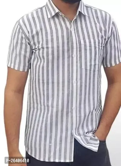 Trendy Multicolored Cotton Solid Short Sleeves Casual Shirts For Men-thumb0