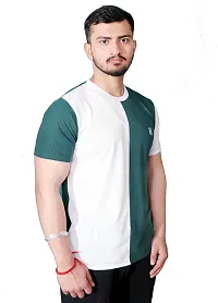 Solid Men's Round Neck Cotton Blend Half Sleeve T-Shirts-thumb3