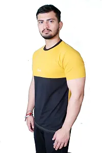 Solid Men's Round Neck Cotton Blend Half Sleeve T-Shirts-thumb3