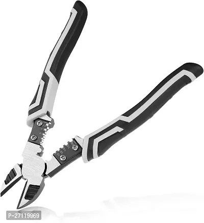 5 In 1 Multipurpose Lineman Plier With Gripping, Wrench, Cutter, Crimping And Wire Stripper Fuction (Chrome Vanadium Forged Steel, Silver)