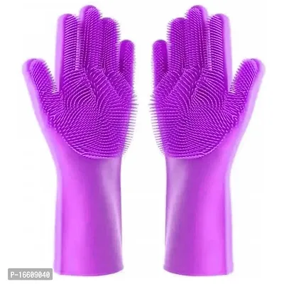 nbsp;Silicone Dish Washing Gloves, Silicon Cleaning Gloves Wet And Dry Glove Setnbsp;nbsp;(Free Size Pack Of 2)