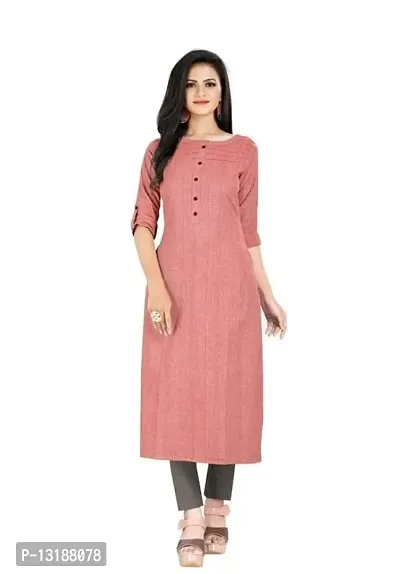 BEARCAT BUTBHAVANI Enterprise| | Women's Straight Khadi Cotton Stitched Kurti (Yellow) Size Large-thumb0