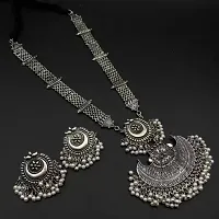 Oxidised Silver Alloy Silver Jewellery Set Pack of 1-thumb3