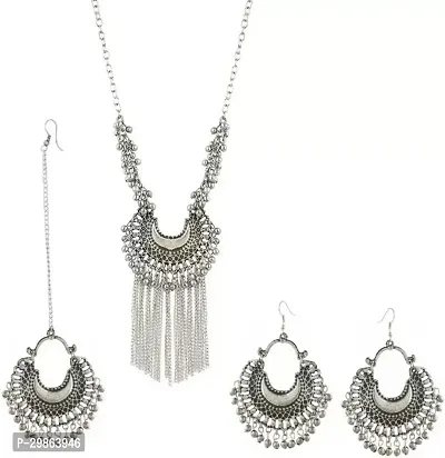 Oxidised Silver Silver Jewellery Set Pack of 1-thumb2