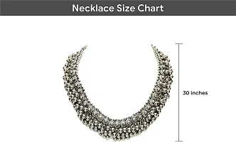 Silver Oxidised Choker for Women-thumb2