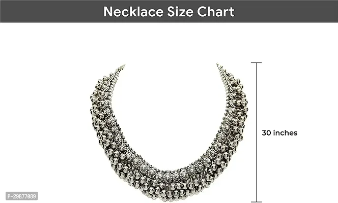 Silver Oxidised Choker for Women-thumb3