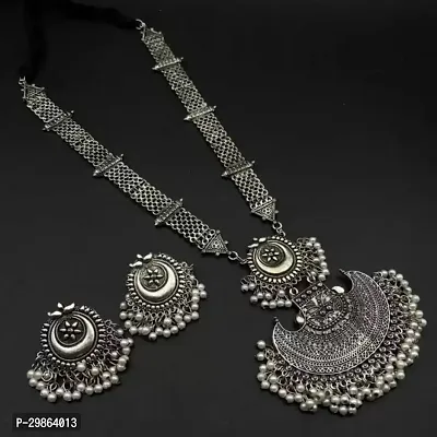 Oxidised Silver Alloy Silver Silver Jewellery Set Pack of 1-thumb0